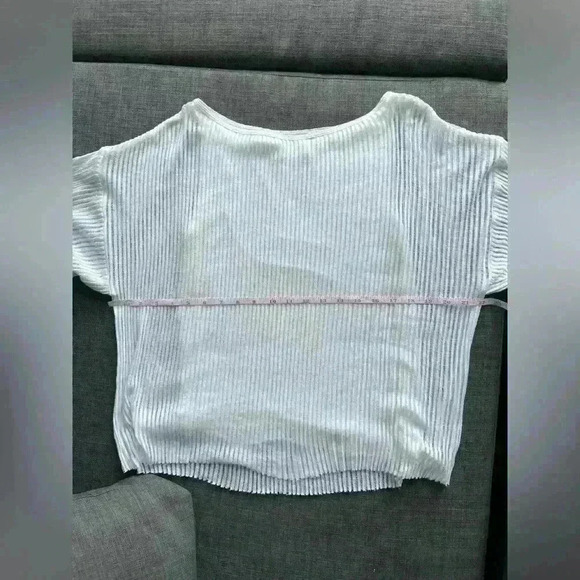 Bailey 44 Womens White Ribbed Coastal Boho Euro Summer Layered Shirt Small - Picture 4 of 6